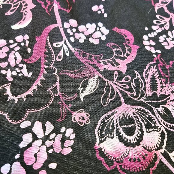 Wrapper Y2K Black & Pink Floral A-Line Knee-Length Skirt Size M - Picture 4 of 7